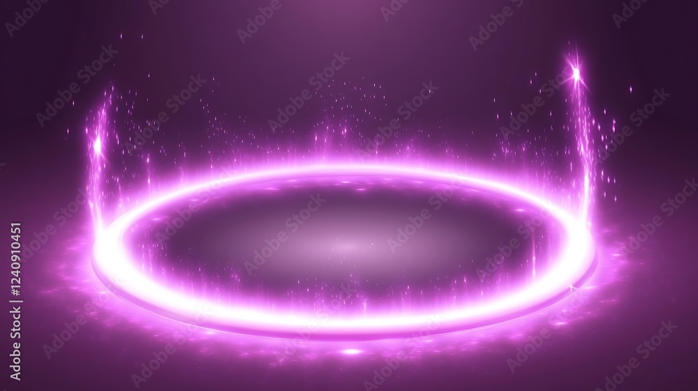 Obraz premium Purple energy ring stage, magical scene