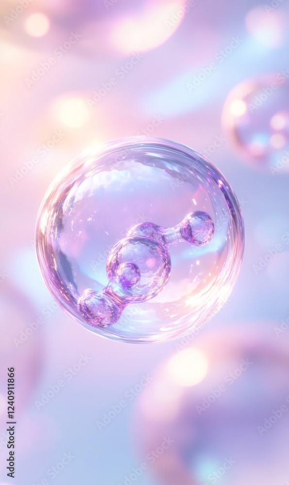 Ethereal Orb: Microscopic Lavender Molecule in Luminescent Bubble Ethereal Orb: Microscopic Lavender Molecule in Luminescent Bubble