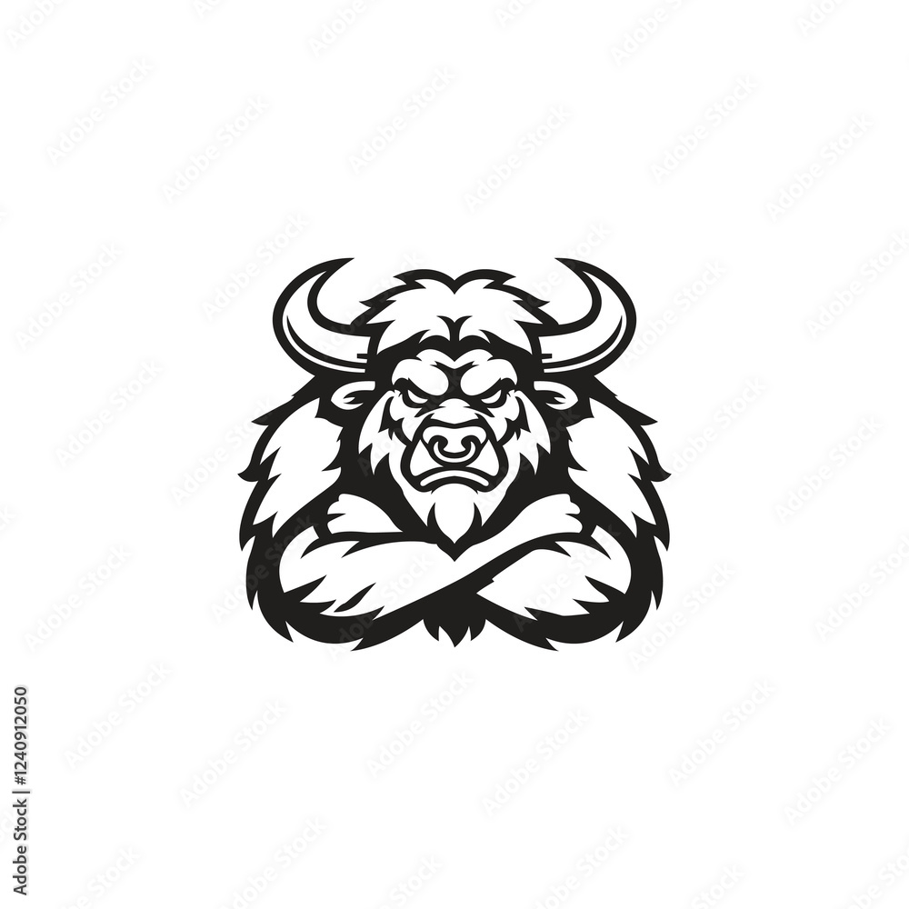 Obraz premium Bison vector mascot template