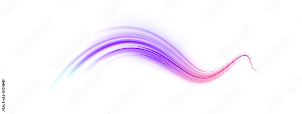 Fototapeta premium Colorful Light Trails, Long Time Exposure Motion Blur Effect. Abstract fire flare trace lens flares acceleration speed motion on night road. Acceleration speed motion on night road.
