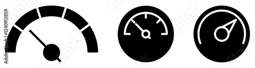 Set of Speedometer, Tachometer Sign Guage Symbol Vector Illustration