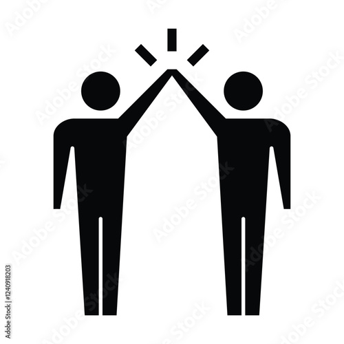 Leadership icon vector group of people and leader symbol in glyph pictogram illustration