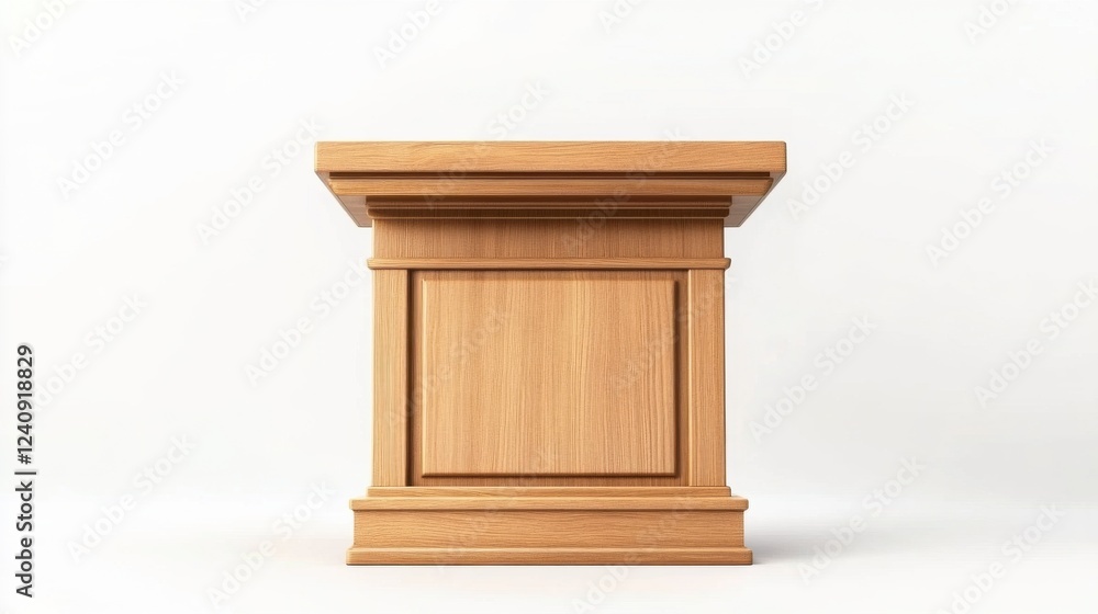 Simple Wooden Podium with Soft Lighting Background Simple Wooden Podium with Soft Lighting Background