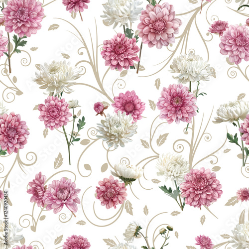 Lovely and Beautiful Spring Flowers Pattern for Fabric, Wallpaper, and More