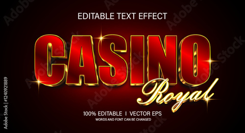casino royal 3d vector text effect with modern style design