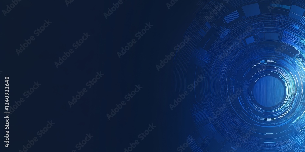 Abstract Blue Futuristic Technology Background with Glowing Digital Circuits and Light Points Abstract Blue Futuristic Technology Background with Glowing Digital Circuits and Light Points