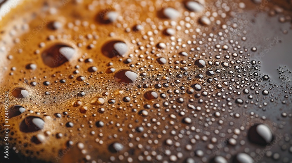 Espresso Surface Macro Detail with Water Droplets for Coffee Lovers Espresso Surface Macro Detail with Water Droplets for Coffee Lovers