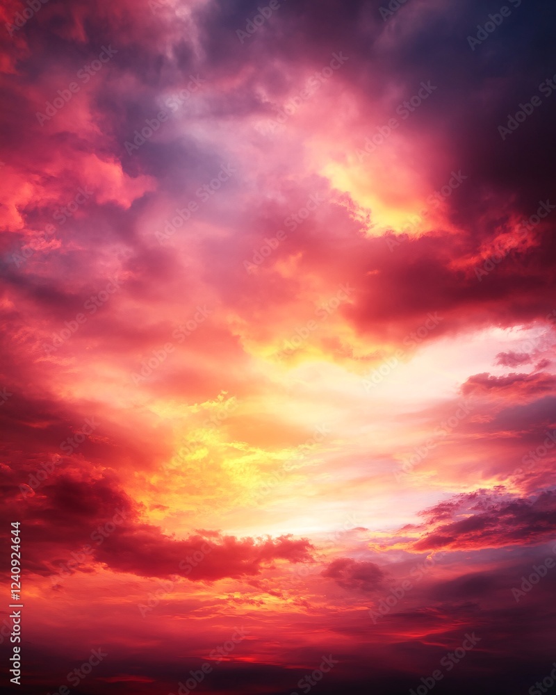 Fototapeta premium dramatic sunset sky filled with vibrant colors
