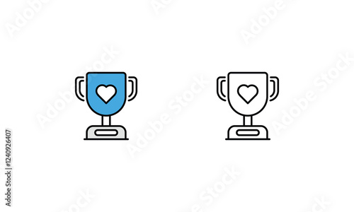 Trophy icon vector set