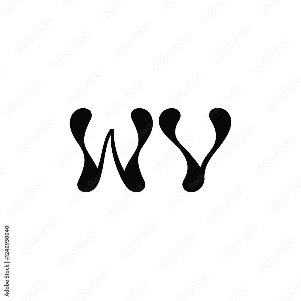 WV monogram logo design letter text name symbol monochrome logotype alphabet character simple logo WV monogram logo design letter text name symbol monochrome logotype alphabet character simple logo