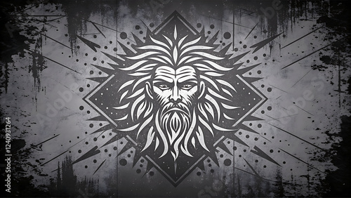 Wallpaper Mural heraldic coat of arms abstract grunge black White distressed,skull, vector, tattoo, art, head, illustration, face, design, halloween, symbol, gothic, death, evil, crown, tribal, dead, warrior, zombie, Torontodigital.ca