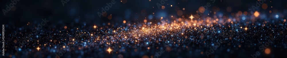 Naklejka premium Diamond dust scattered across black velvet; distant galaxies shimmer , nature, outer space