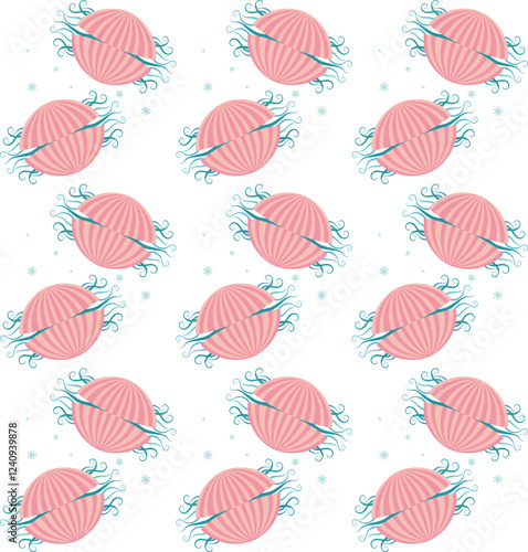 Seamless vector pattern with jellyfishes