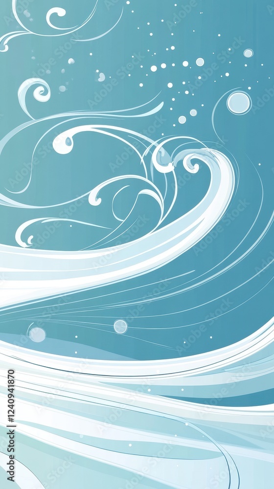 Abstract swirling waves pattern in light blue hues Abstract swirling waves pattern in light blue hues