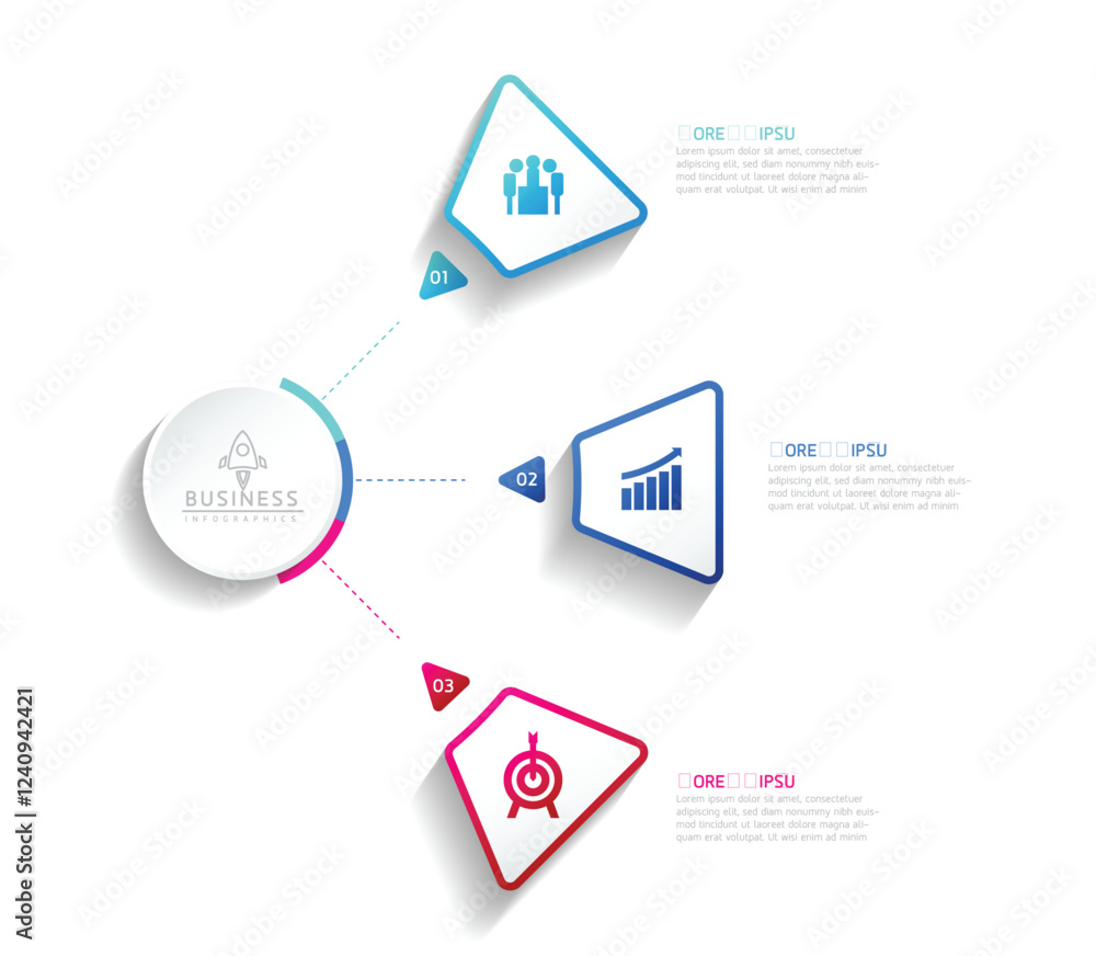 Fototapeta premium Vector business Presentation Connecting Steps Infographic Template