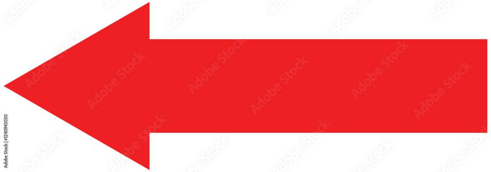 Red large forward or left pointing solid long arrow icon sketched as vector symbol eps 777 Red large forward or left pointing solid long arrow icon sketched as vector symbol eps 777