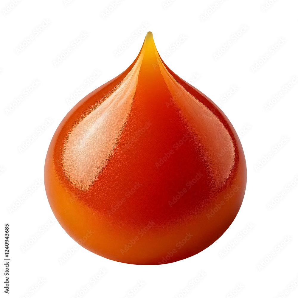 Obraz premium Caramel drop isolated on transparent background