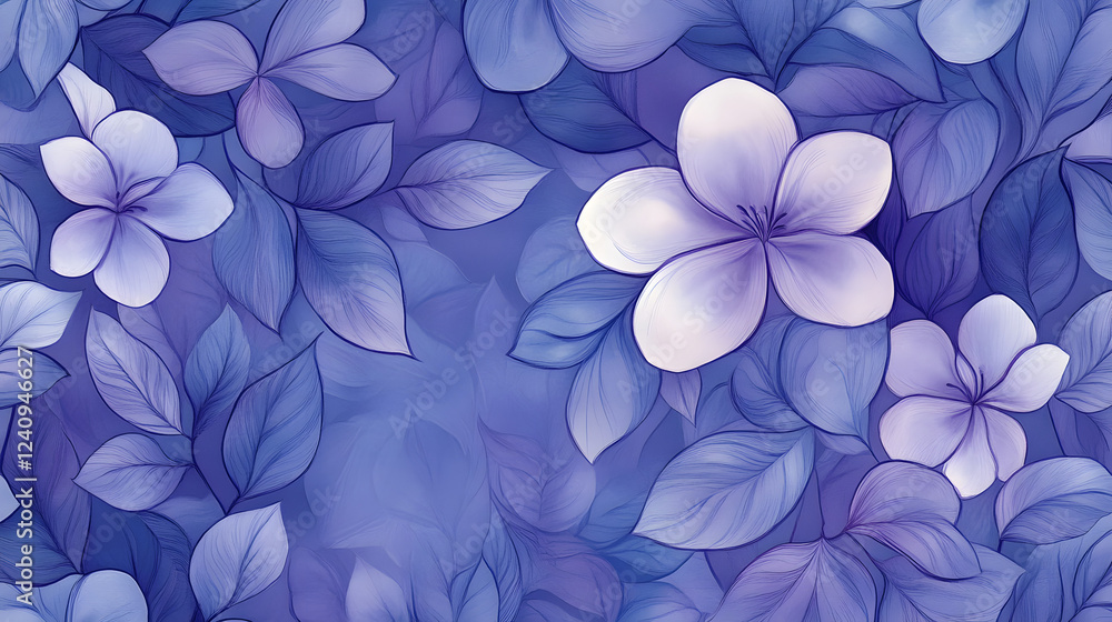 A periwinkle design with organic shapes and flowing lines, offering a relaxing and tranquil experience. A periwinkle design with organic shapes and flowing lines, offering a relaxing and tranquil experience.