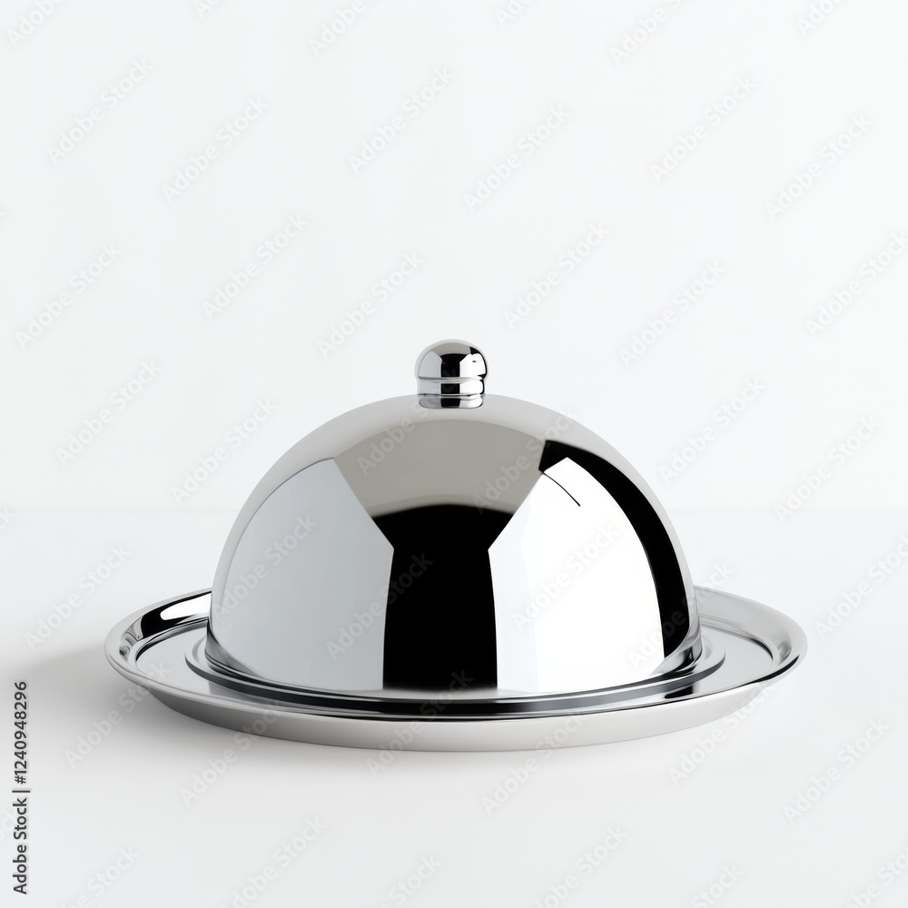 Chrome dome food cover on white background Chrome dome food cover on white background