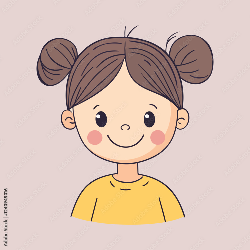 Wonderful girl smile face vector illustration Wonderful girl smile face vector illustration