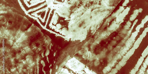 Chalk Dots. Mint Chevron. Modern Watercolour