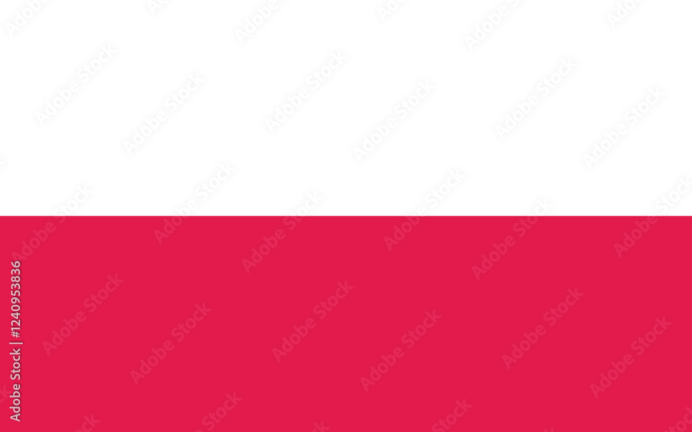 Poland flag. The official ratio. Flag icon. Standard color. Standard size. A rectangular flag. Computer illustration. Digital illustration. Vector illustration. Poland flag. The official ratio. Flag icon. Standard color. Standard size. A rectangular flag. Computer illustration. Digital illustration. Vector illustration.