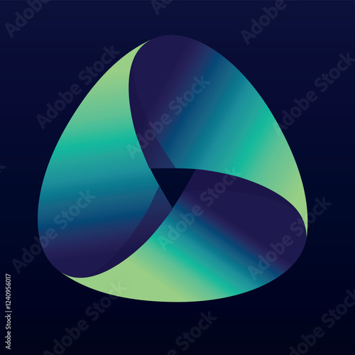 Futuristic triangular loop with smooth gradients, evoking motion, infinity, and modern tech aesthetics
