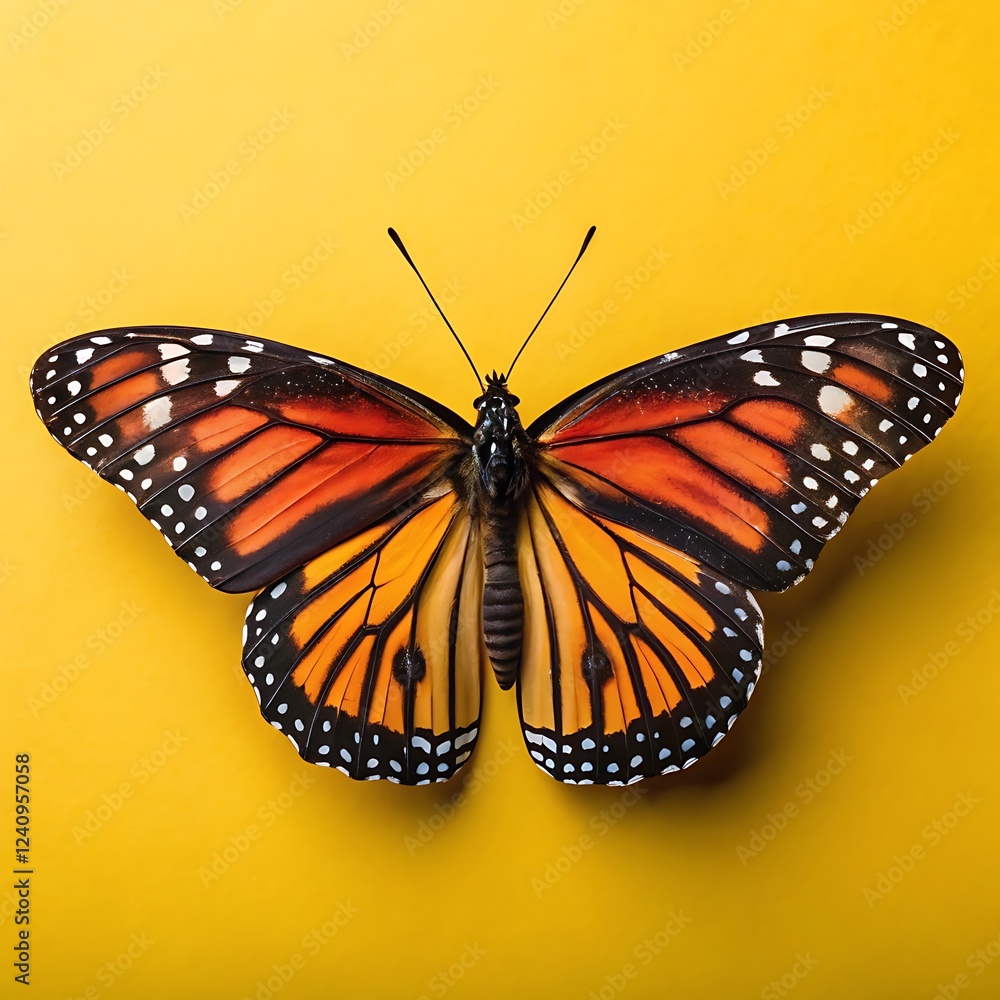 Fototapeta premium butterfly on a yellow flower