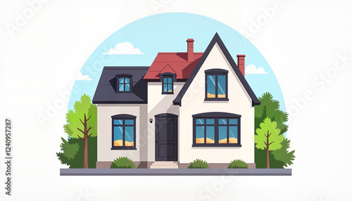 Wallpaper Mural Modern minimalistic house with colorful windows, real estate concept Torontodigital.ca