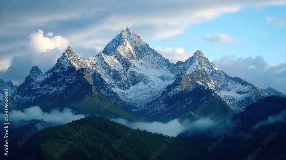 Tibet Plateau: Majestic Snow-Capped Mountain Peaks