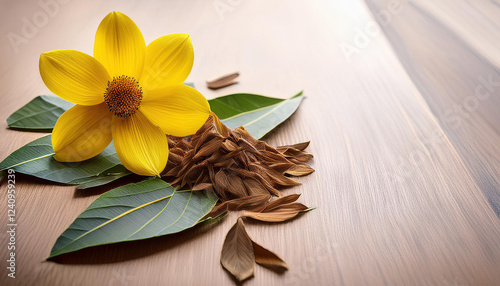 damiana flower and damiana dried leaves