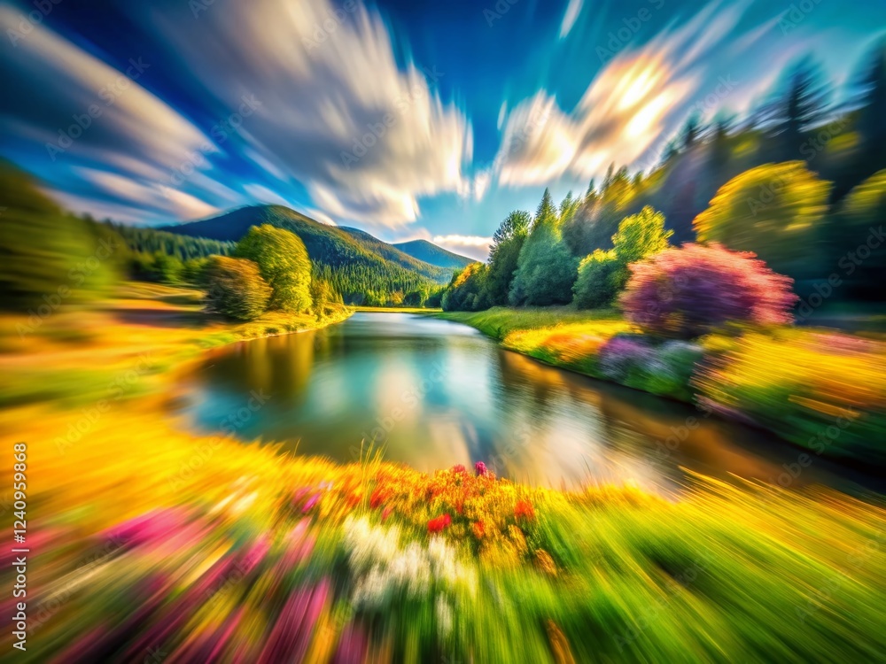 Abstract Summer Motion Blur: Vibrant Tilt-Shift Nature Background Abstract Summer Motion Blur: Vibrant Tilt-Shift Nature Background