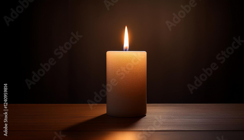 a minimalist portrayal of a candle s glow the only light in a dark space serving as a metaphor for the memory of a lost loved one generative ai