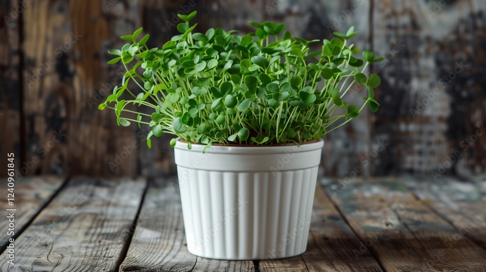microgreens in a white pot microgreens in a white pot
