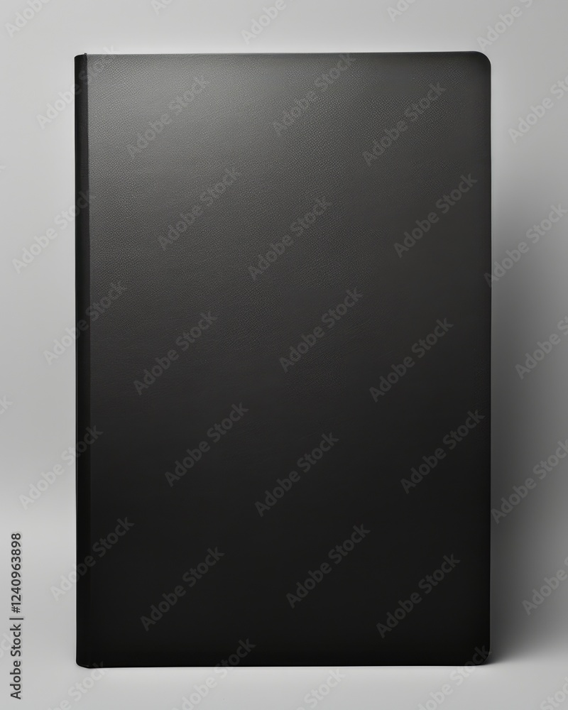 Black Folder - Blank Booklet with Clipping Path for Book Cover Design. Studio Shot of Single Object, Vertical Orientation Black Folder - Blank Booklet with Clipping Path for Book Cover Design. Studio Shot of Single Object, Vertical Orientation