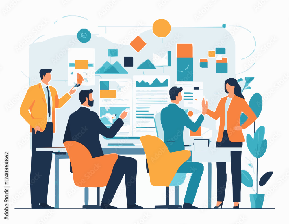Business Collaboration and Partnership Vector Illustration Business Collaboration and Partnership Vector Illustration