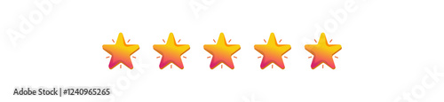 Five Star Rating, Gradient Stars, Excellent Feedback, Product Review, Top Quality, Customer