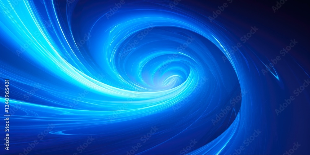 Fototapeta premium Blue Vortex Background. Abstract 3D Rendering of Creative Light Energy Vortex