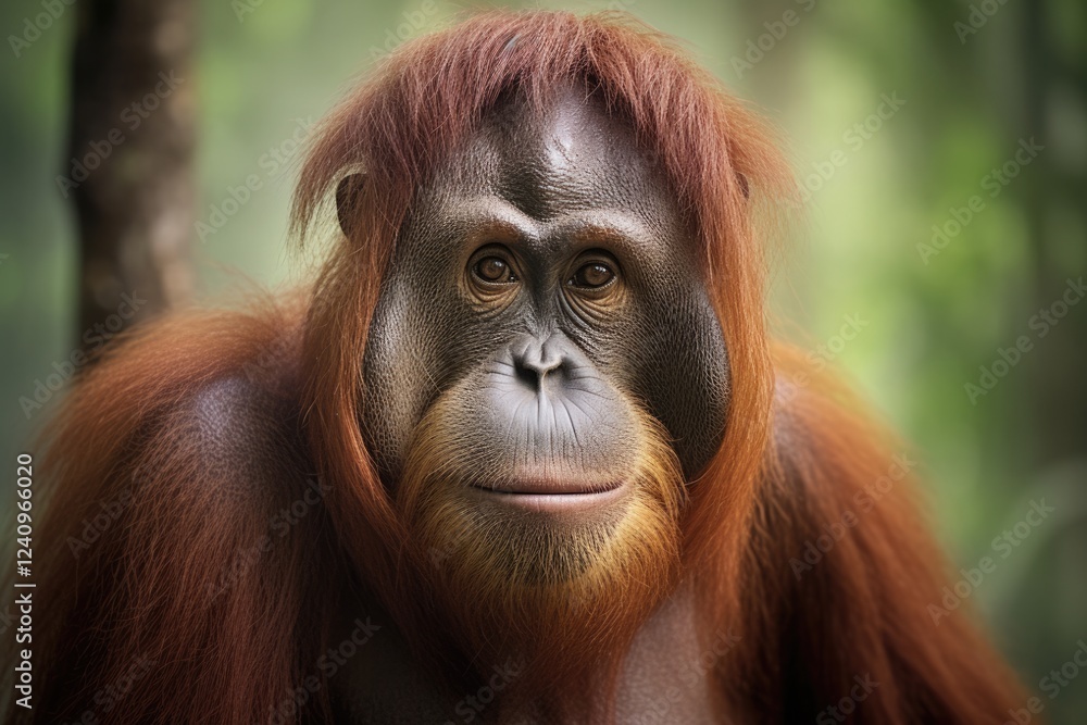 Borneo Orangutan Portrait: Face of a Wild Mammal in Zoo/Wildlife Photography Borneo Orangutan Portrait: Face of a Wild Mammal in Zoo/Wildlife Photography
