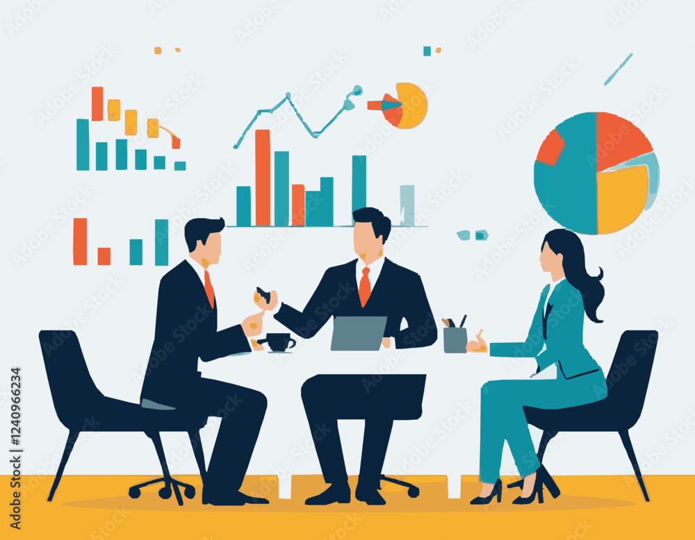 Business Strategy Planning Meeting Vector Graphic Business Strategy Planning Meeting Vector Graphic