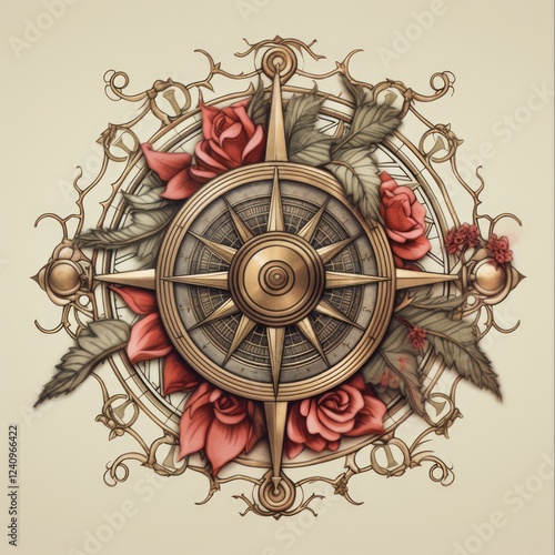 Boussole - Rose des Vents - Navigate Your Next Adventure with a Classic Compass Windrose Card