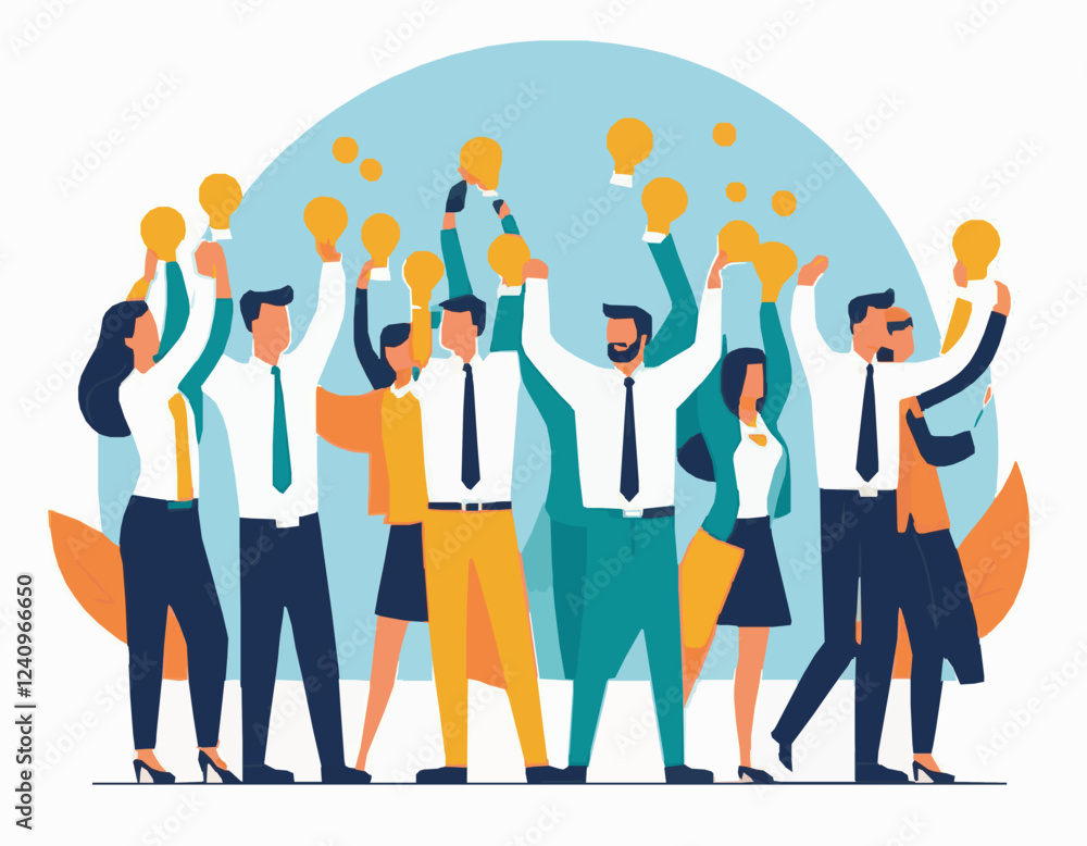 Corporate Team Building Exercise Illustration Corporate Team Building Exercise Illustration