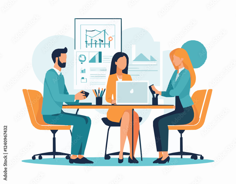 Teamwork and Collaboration in Office Setting Clipart Teamwork and Collaboration in Office Setting Clipart