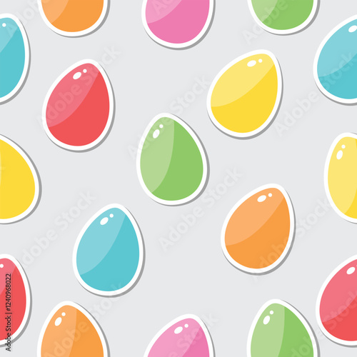 Seamless pattern with colorful easter egg. Cute holiday texture. Vector flat illustration.