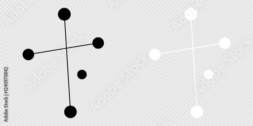 фотографія Crux constellation map set. Vector illustration.