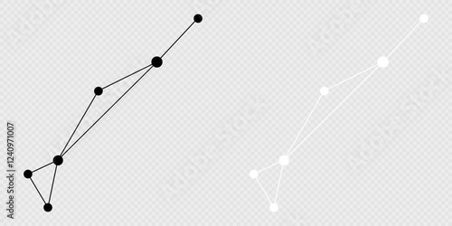 Dorado constellation map set. Vector illustration.
