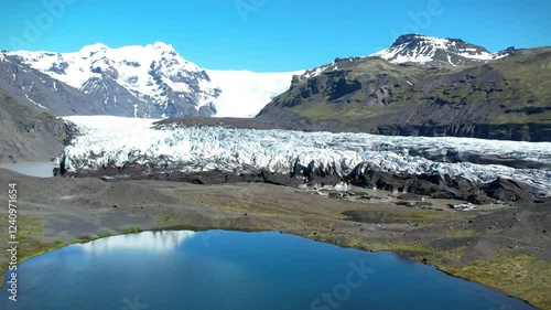 Wallpaper Mural Glacier and lake in the mountains in Iceland view from above Torontodigital.ca