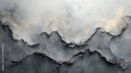  Abstract Mountain Horizon: A Blend of Mist and Earth