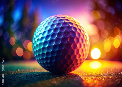 Close-up Golf Ball Texture: High-Resolution Generative AI Stock Photo for Websites and Designs