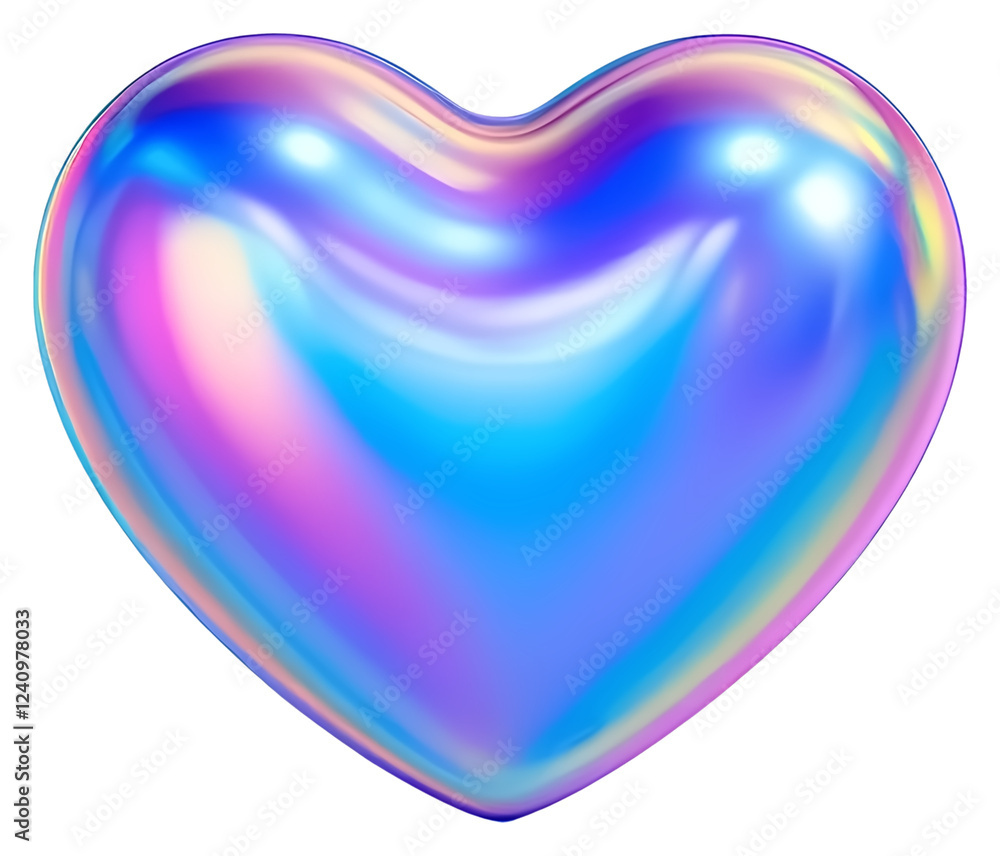 Obraz premium holographic heart png clipart transparent